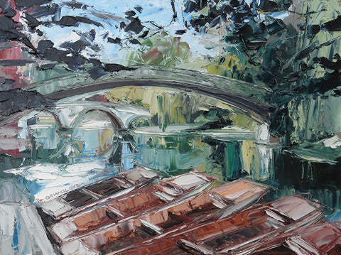 Punts and Garret Bridge Cambridge