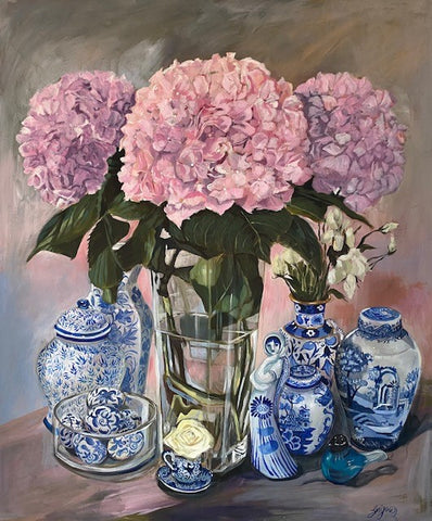 Hydrangeas and Blue China